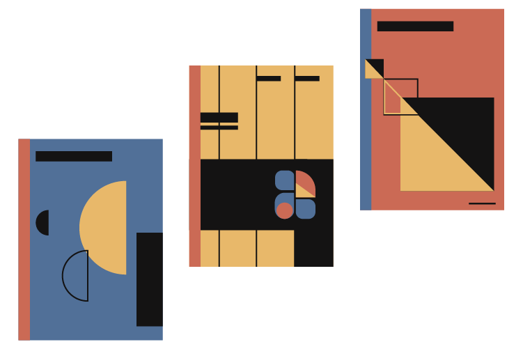 Ilustración estilo Bauhaus para el formato Thesis covers
