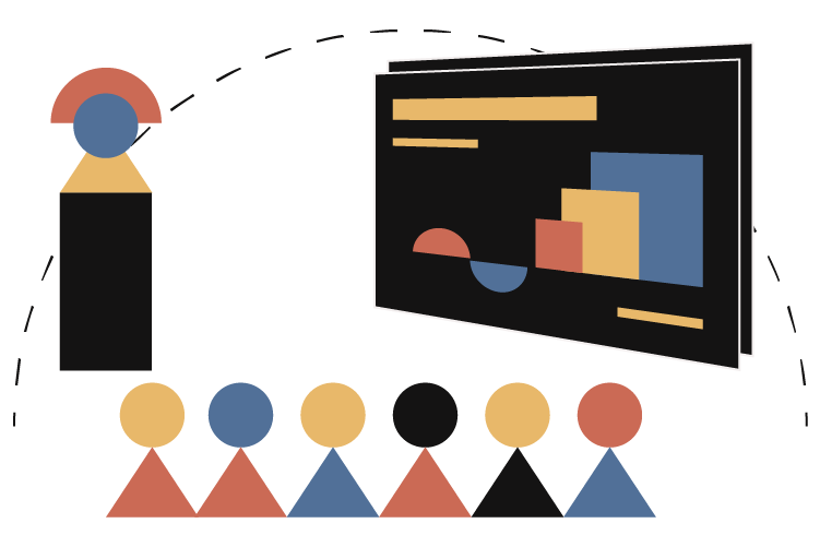 Ilustración estilo Bauhaus para el formato Presentations