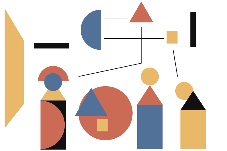 Ilustración estilo Bauhaus para el formato Workshops