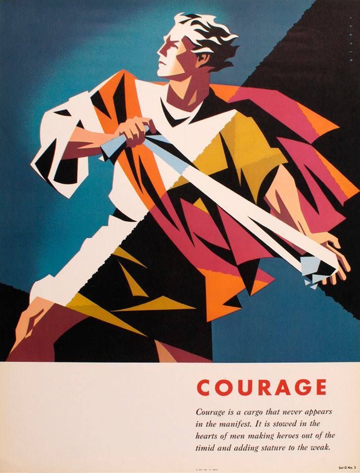 Cartel ilustrado con temática de valentía